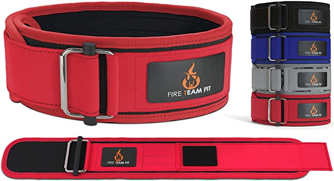Fire Team Fit 4 Inch Weight Lifting Belt for Men and Women, Back Support for Powerlifting, Squats, Deadlifts, Onlyming Weightlifting & Cross Training Workout