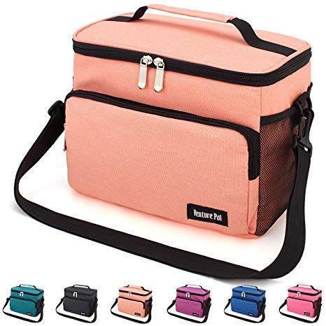 Leakproof Reusable Insulated Cooler Lunch Bag - Office Work Picnic Hiking Beach Lunch Box Organizer with Adjustable Shoulder Strap for Women,Men-Orange