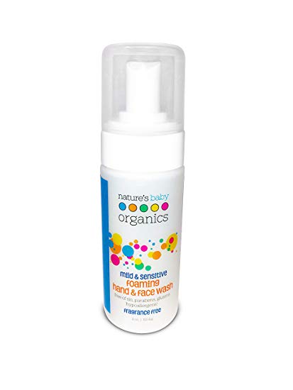 Nature's Baby Organics Foaming Face Cleanser & Hand Wash, Mild and Fragrance Free, Ideal For Sensitive & Dry Skin | Free From SLS, Parabens, Glutens & Hypoallergenic With Organic Ingredients