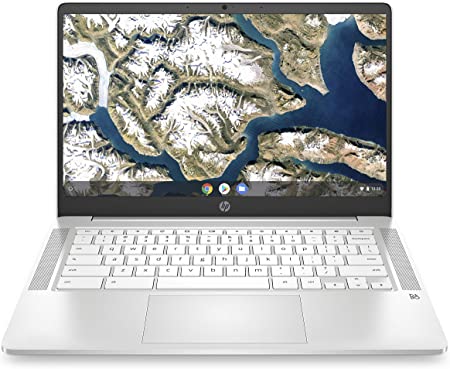 HP Chromebook 14-inch FHD Laptop, Intel Celeron N4000, 4 GB RAM, 32 GB eMMC, Chrome (14a-na0060nr, Ceramic White)