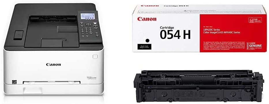 Canon Color Image CLASS LBP622Cdw -Wireless, Mobile Ready, Duplex Laser Printer, Compact Size - White & Genuine Toner, Cartridge 054 Black, High Capacity (3028C001) 1 Pack, for Canon Color Image Class