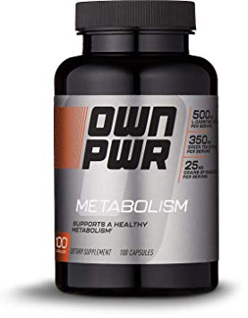 OWN PWR Metabolism Complex, 100 Capsules (50 servings), 500mg L-Carnitine, 350mg Green Tea Leaf Extract, 25mg Grains-of-Paradise