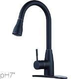 pH7 F04 1-hole or 3-holes Plastic Pull-down Kitchen Sink Faucet with Deck Plate 1- handle Kitchen Faucet Excellent Finish Nylon Hose and Docking System Oil Rubbed Bronze