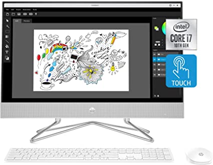 HP 24-inch All-in-One Touchscreen Desktop Computer, Intel Core i7-1065G7 Processor, 16 GB RAM, 512 GB SSD, Windows 10 Home (24-dp0180, Silver)