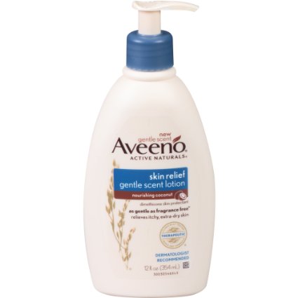 Aveeno Skin Relief Gentle Scent Lotion, Nourishing Coconut, 12 Fluid Ounce