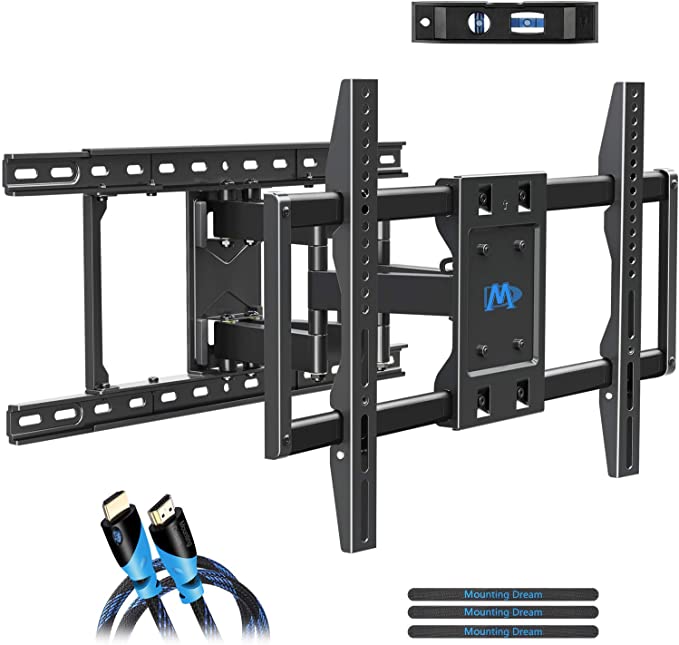 Mounting Dream TV Wall Mounts TV Mount for 42-70inch TVs, Full Motion TV Wall Mount TV Bracket with Max VESA 600x400mm up to 100 LBS, Full Motion TV Mount with Articulating Arms Fits 16-24" Wood Studs