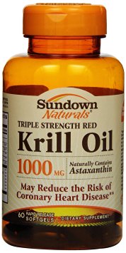 Sundown Naturals Triple Strength Red Krill Oil 1000 mg, 60 Softgels