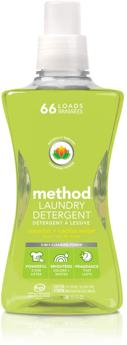 Method Laundry Detergent, Coconut   Cactus Water, 53.5 Ounces, 66 Loads