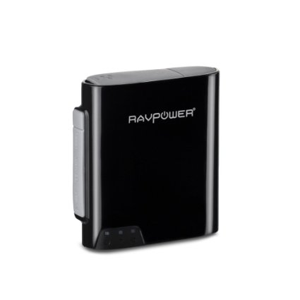 RAVPower FileHub Wireless Travel Router Access Point Micro SD Card USB Reader Hard Drive Companion DLNA NAS Sharing Media Streamer 6000mAh External Battery Black