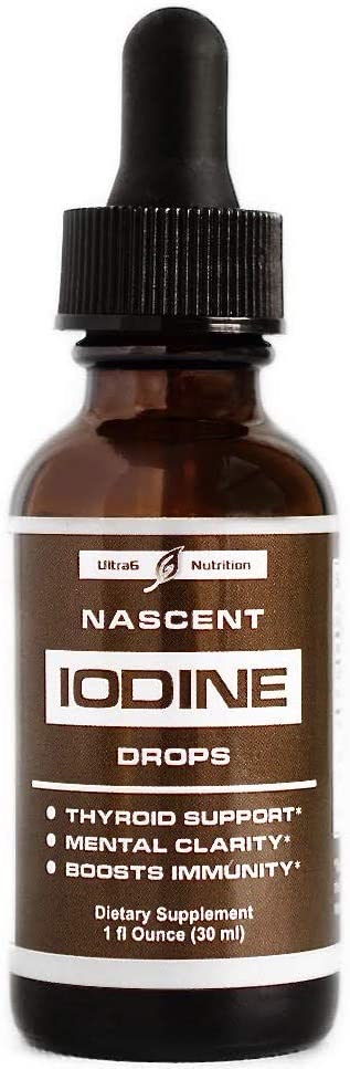 Nascent Iodine Supplement - Complete Thyroid Iodine Solution for Thyroid Support. Iodine Drops That Provide Optimum Absorption and Thyroid Health with Increased Energy 1 fl Ounce (30 ml)