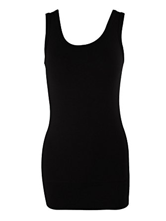 Moxeay Women Scoop Neck Cotton Extra Long Tank Top Vest