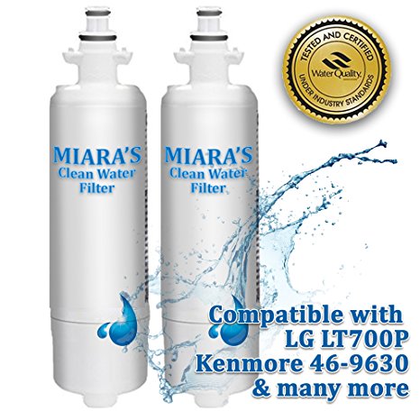 LG LT700P, Kenmore 46-9690 Compatible Refrigerator Water Filter 2-Pack By MIARA`S