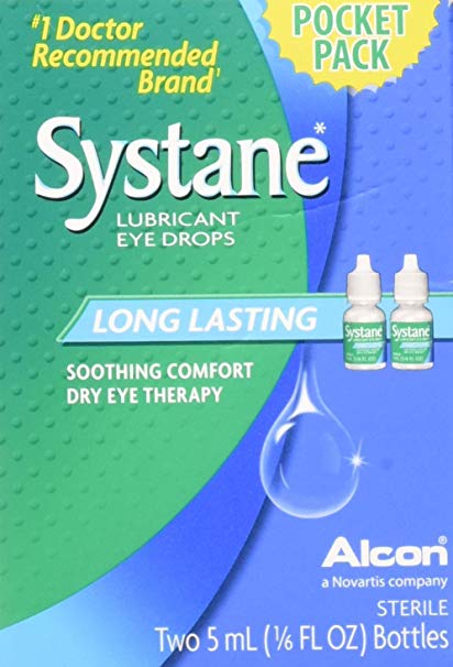 Systane Long Lasting Lubricant Eye Drops, Pocket Size Twin Pack, 5-mL Each