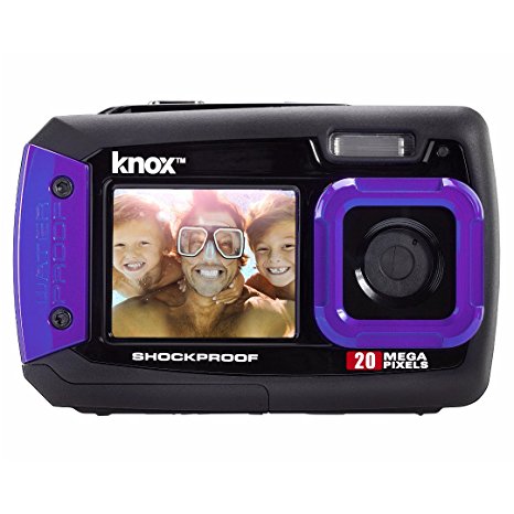 Knox Dual-Screen 20MP Rugged Underwater Digital Camera with Video (Purple)