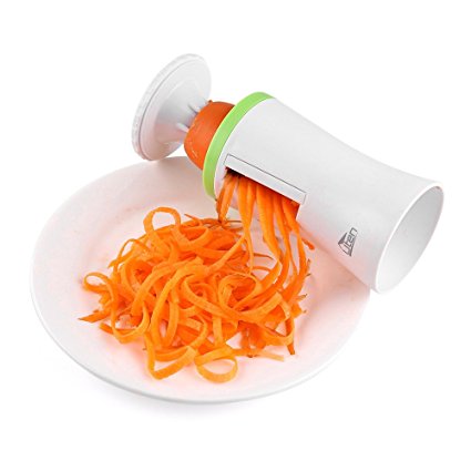 UTEN Vegetable Spiralizer, Spiral Slicer, Hand Held with Cleaning Brush, Zucchini Spaghetti Carrot Pasta Noodle Maker