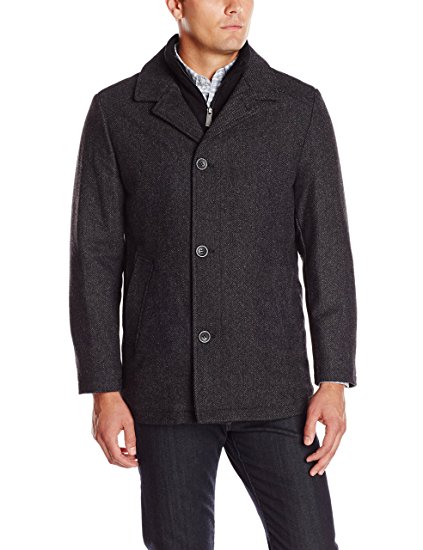 Nautica Men's Herringbone Walker Coat with Bib