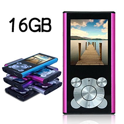 Tomameri 16GB Compact and Portable MP3 Player MP4 Player Video Player with E-Book Reader, Photo Viewer, Voice Recorder with a slot for a micro SD card （Pink）