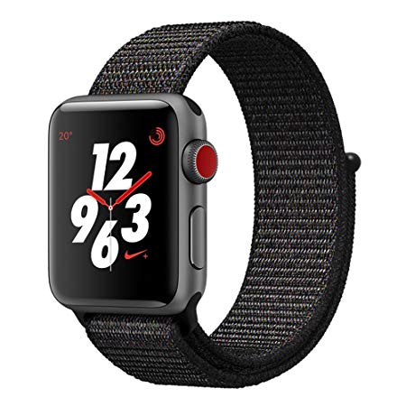 TiMOVO Band for Apple Watch 42mm, Soft Nylon Weave Sport Loop Replacement Band Strap with Adjustable Hook and Loop Fastener for iWatch 42mm Series 3 Series 2 Series 1, Black