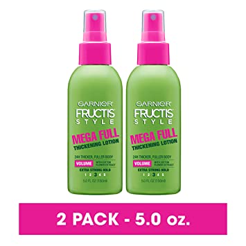 Garnier Fructis Style Mega Full Thickening Lotion for All Hair Types, 5 Ounce (2 Count) (Packaging May Vary)