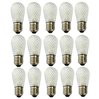[15 Pack ] S14 LED Bulbs,0.5 Watt S14 Replacement Light Bulbs for Heavy Duty String Lights-Fit E26 Base 2700K Warm White,Shatterproof,Dimmable,S14 Energy Saving Bulb for Commercial Grade String Lights