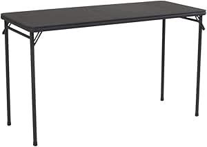 COSCO 20" x 48" Vinyl Top Serving Folding Table, Black