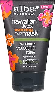 Alba Bontanica Alba Hawaiian Detox Warming Mud Mask Anti-pollution Volcanic Clay, 4 Oz