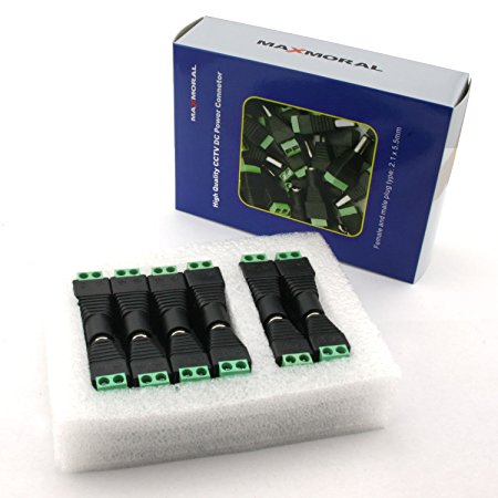 Maxmoral 12 Pair (12 x Male   12 x Female) DC Power Jack 5.5mm x 2.1mm CCTV Power Jack Adapter
