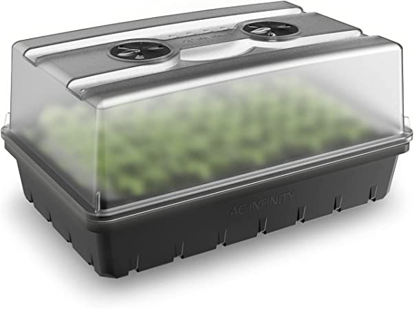 AC Infinity Humidity Dome, Germination Kit with Sturdy Drip Tray, 5x8 Cell Seedling Tray, and Vented Height Extension Panels, for Seed Starting, Propagation, Cloning Plants (Dome Kit)