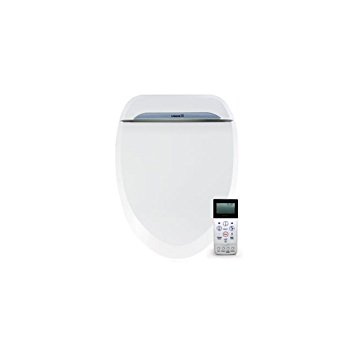 BioBidet USPA 6800 Adjustable Bidet Toilet Seat with Wireless Remote, Dual Nozzle, Side Panel Function and Dryer, White, Round