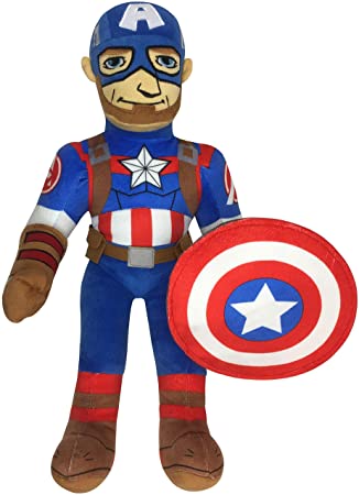 Jay Franco Marvel Super Hero Adventures Toddler Captain America Plush Stuffed Pillow Buddy - Super Soft Polyester Microfiber, 20 inch (Official Marvel Product)