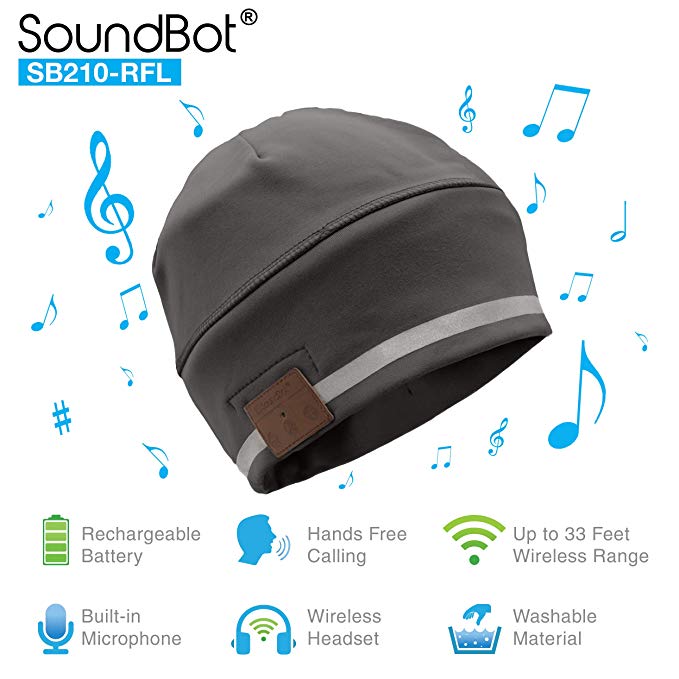 SoundBot¨ SB210 HD Stereo Bluetooth 4.1 Wireless Smart Beanie Headset Musical Knit Headphone Speaker Hat Speakerphone Cap,Built-in Mic