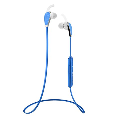 GLCON GS-09 Mini Lightweight Sport Wireless Stereo Bluetooth Headset for Apple iPhone 7 7plus 6 6 plus 5 5s 5c, iPad Air Mini, Samsung Galaxy S2, S3, S4, S5, Galaxy note, Android Cell Phones (Blue)