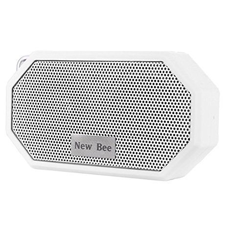 Bluetooth Speaker, Mindkoo Portable Pocket Outdoor Sport IP65 Waterproof Shockproof Wireless Bluetooth V4.0 Speaker with Mic CSR for iPhone 6S Samsung S6 Smartphones (White)