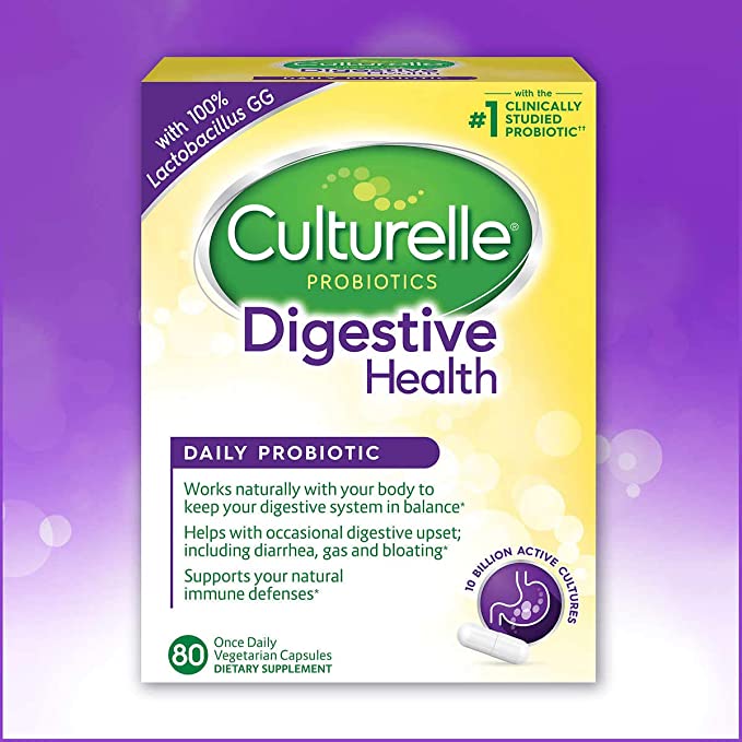 Culturelle Daily Probiotic, 80 Count Digestive Health Capsules | Works Naturally with Your Body to Keep Digestive System in Balance* | with The Proven Effective Probiotic†