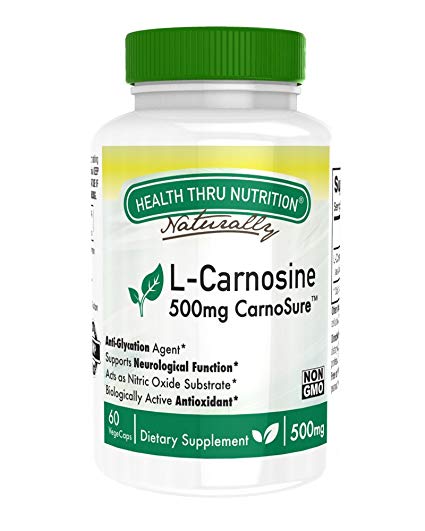 L-Carnosine 500mg as CarnoSure (60 vegecaps) Non-GMO (60)
