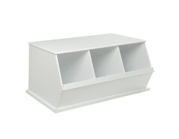 Three Bin Storage Cubby - White