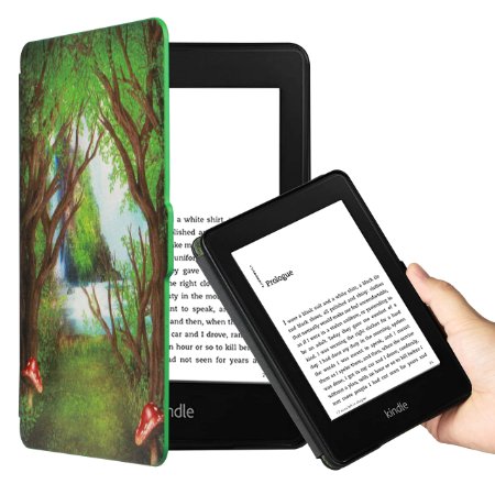 OMOTON Smart Case Cover -- The Thinnest and Lightest PU Leather Smart Cover for your All-New PPW E-book Device (Fits Versions: 2012, 2013, 2014 and 2015 All-new 300 PPI Versions), Magic Forest