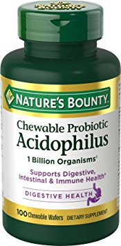 Nature's Bounty Acidophilus w/Lactis Milk Free, 100 Chewable Wafers