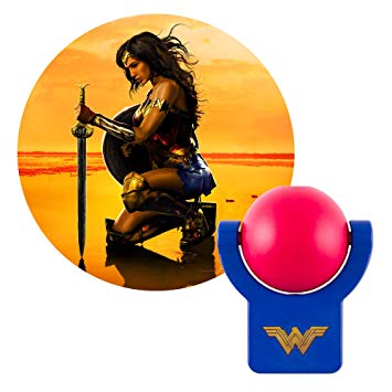 Projectables 40255 Wonder Woman LED Plug-in Night Light, DC Comics Character onto Ceiling, Wall or Floor, Red and Blue