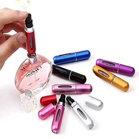 5Ml Portable Small Refillable Perfume Atomizer Spray Bottle For Travel Outgoing Scent Pump Case (1 set of 8 pcs)