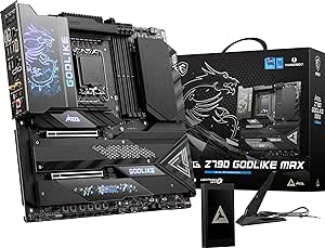 MSI MEG Z790 GODLIKE MAX Gaming Motherboard (Supports 12th/13th/14th Gen Intel Processors, LGA 1700, DDR5, PCIe 5.0, M.2, 10Gbps LAN, USB 3.2 Gen2, Wi-Fi 7, Bluetooth 5.4, Thunderbolt, E-ATX)