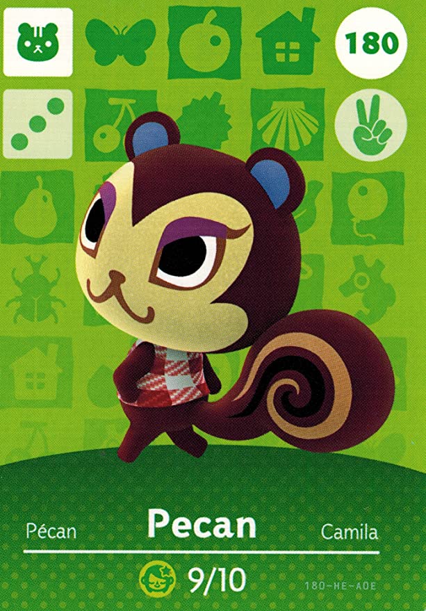 Nintendo Animal Crossing Happy Home Designer Amiibo Card Pecan 180/200 USA Version