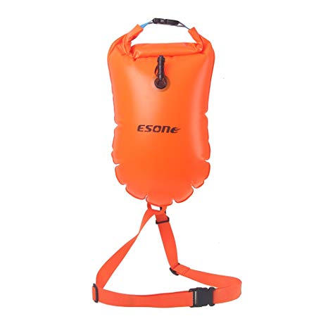 ESONE- 15L Swim Safety Float and Drybag for Open Water Swimmers, Triathletes, Kayakers and Snorkelers Safe Swim Training