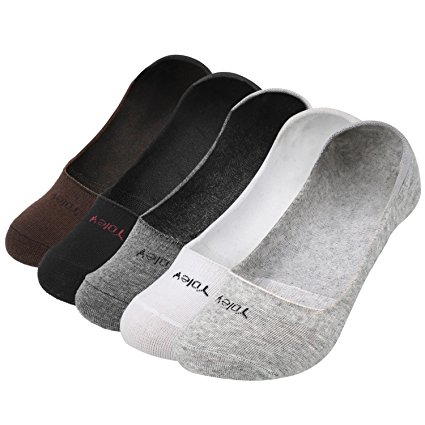 Yolev invisable Low Cut Liner Socks, Cotton no show for Men, 5 Pairs Multicolor