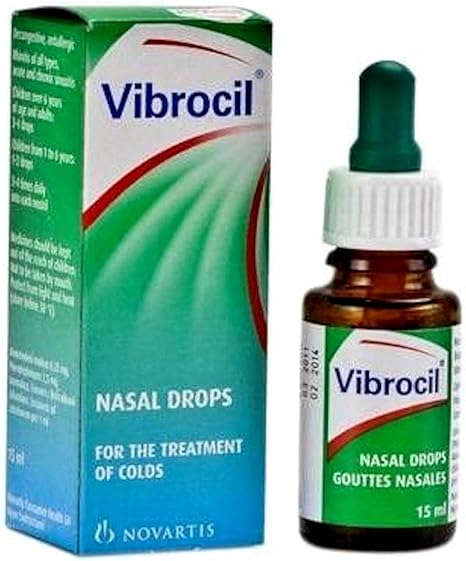 Vibrocil Nasal Drops 15ml - Relief for Rhinitis, Sinusitis, Seasonal Hay Fever