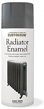 Rust-Oleum Ultra-Tough Radiator Enamel Aerosol Spray Paint 400ml Grey Cast Iron Textured Finish (1 Pack)