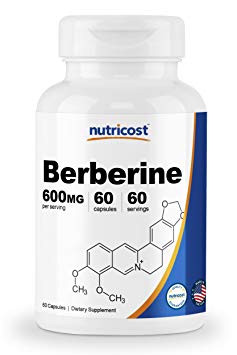 Nutricost Berberine HCl 600mg, 60 Capsules - Gluten Free, Veggie Caps, Non-GMO