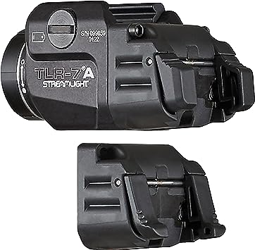 Streamlight 69424 TLR-7A Flex 500-Lumen Low-Profile Rail-Mounted Tactical Light, Includes High Switch Mounted on Light Plus Low Switch in Package, Battery and Key kit, Box, Black