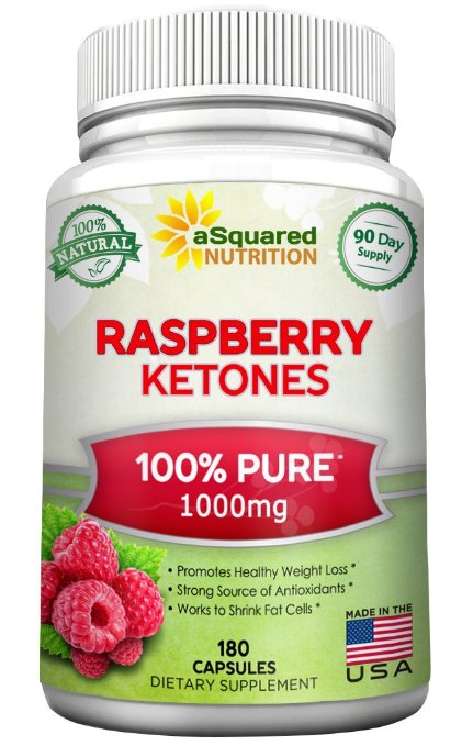 100% Pure Raspberry Ketones 1000mg - 180 Capsules - All Natural Weight Loss Supplement, Max Strength Plus Appetite Suppressant Diet Pills, Premium Lean Health Extract to Boost Energy & Metabolism