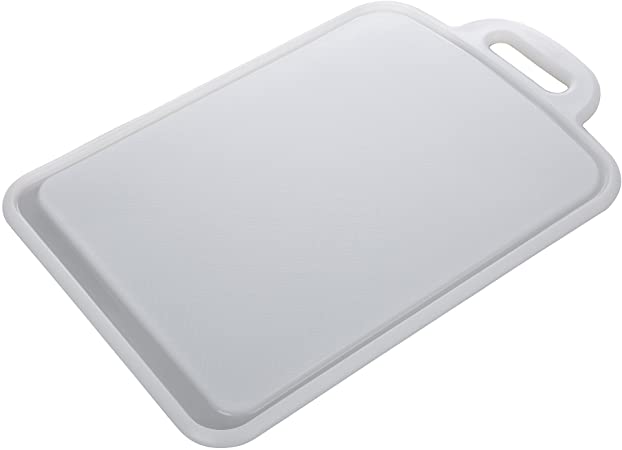 Prepworks by Progressive Large Cutting Board - White, Deep Grooves Collect Juices, No Mess, Easy to Clean, Dishwasher Safe